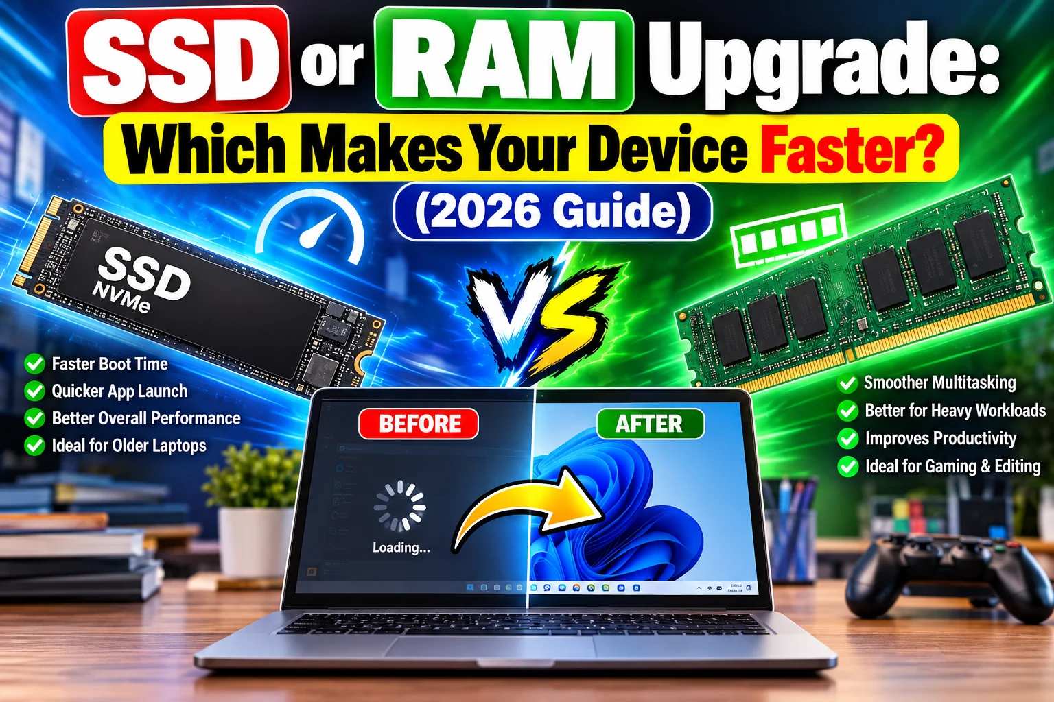 SSD or RAM Upgrade: Which Makes Your Device Faster? (2026 Guide)